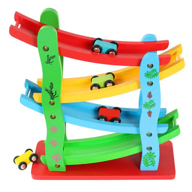 EcoToys Carrera y Juego | Diversión Infinita - Pista de Carreras de Madera Colorida